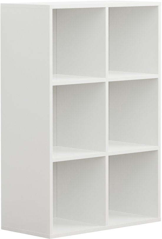 VDD - Regal inkl. 3 Aufbewahrungsboxen - Hängeschrank - Regal Weiß - Regal - Hängeschrank - Hängeschränke Wohnzimmer - 6 Regale - Weiß