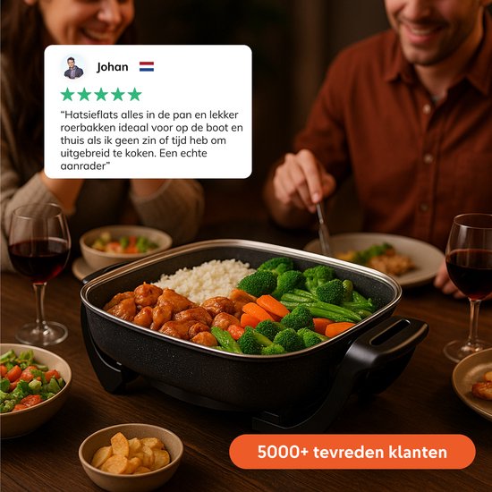 Skoov Elektrische Bratpfanne - Mit Deckel - Induktion - Schwarz