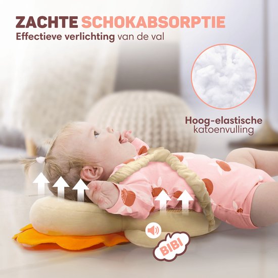 Vulpes Goods® BabyCare - Baby Kopfkissen - Baby Sicherheitskissen - Sturzrucksack - 3D Atmungsaktiv - Sicheres Laufen lernen - Löwe