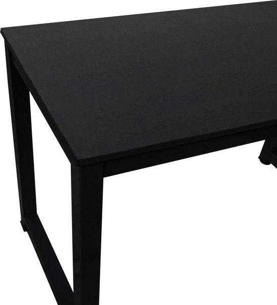 Schreibtisch Computertisch - Küchentisch - Metall Holz - 120 cm x 60 cm - schwarz