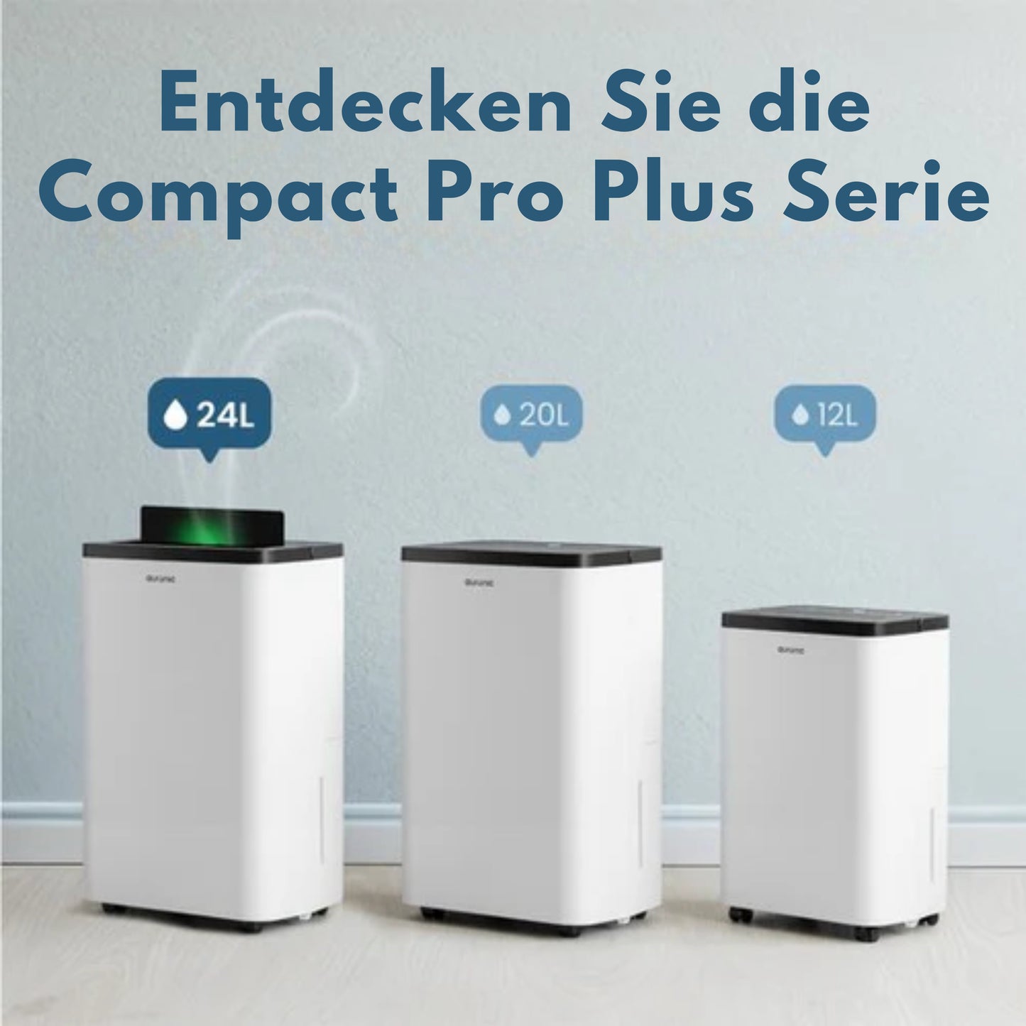 Auronic Luftentfeuchter - Compact Pro Plus - 24L - Schlafzimmer, Badezimmer, Wohnzimmer und Büro - Luftbefeuchter für Innenräume - Weiß