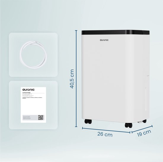 Auronic Luftentfeuchter - Compact Pro Plus - 12L - Schlafzimmer, Badezimmer, Wohnzimmer und Büro - Luftbefeuchter für Innenräume - Weiß