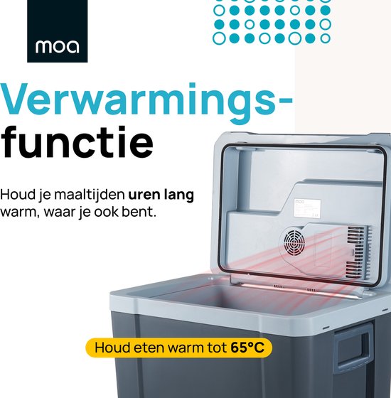 MOA Coolbox Electric 12v 230 volt - Coolbox 40L - Kühlbox - Campingkühlschrank - Auto und Camping - Grau