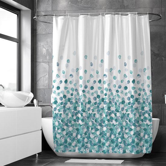 Loti Living Duschvorhang Anti-Schimmel - Ozean - Ringe enthalten - Wasserdicht - Polyester - Duschvorhang 180x200 cm