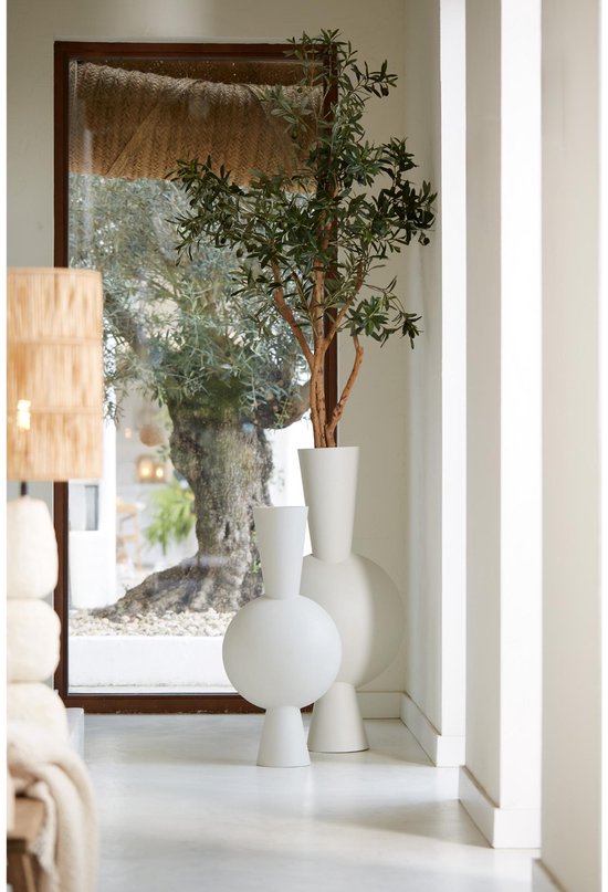Light & Living Vase Kavandu – Weiß – 37,5 x 22 x 81 cm – Metall – Modern – Blumenvase – Wohnaccessoire – Dekorative Vase für das Wohn- oder Schlafzimmer
