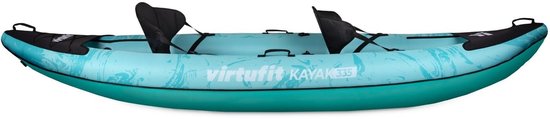 VirtuFit Kayak 335 - Türkis - Mit Kajaksitzen und Tragetasche - Geeignet für zwei oder drei Personen - Langlebig & robust - Aufblasbares Kajak - Kajak - Schlauchboot