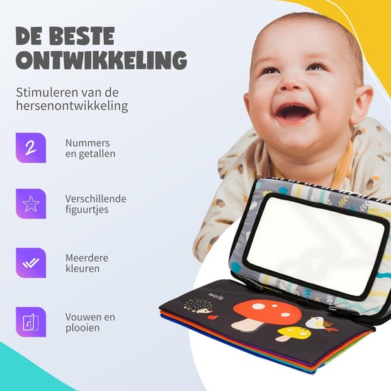 Montiplay® Tummy Time Baby - Kisper Buch Baby - Montessori Spielzeug - Lernspielzeug - Tummy Time - Sensory - Playmat