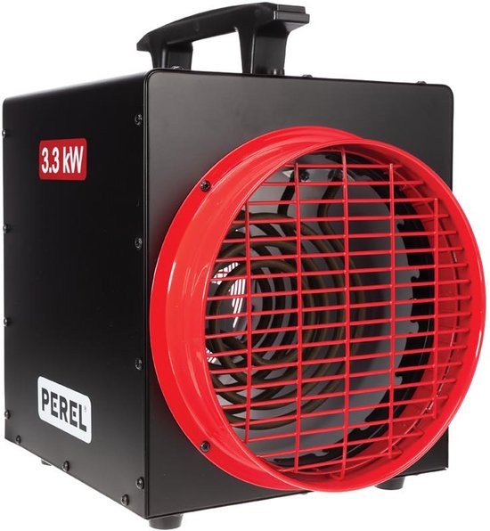 Perel Elektrischer Heizlüfter 3300W mit Thermostat und Kühlmodus, IP24 Überhitzungsschutz, kompakter tragbarer Heizer für Werkstatt, Garage, Schuppen oder Industrieraum
