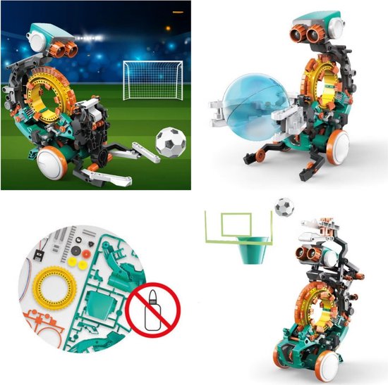 Lernroboter, 5-in-1-Baukasten, Roboter, Programmieren lernen, MINT-Bauspielzeug, Grundlagen des Programmierens lernen, ohne Computer oder App