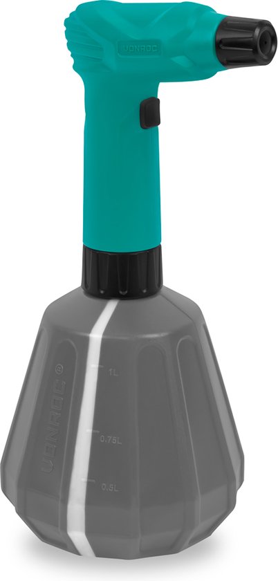 VONROC Elektrischer Drucksprüher - 1 Liter - 4V - zur Bewässerung, Unkrautbekämpfung, Reinigung und Autopflege - inkl. USB-C Ladekabel
