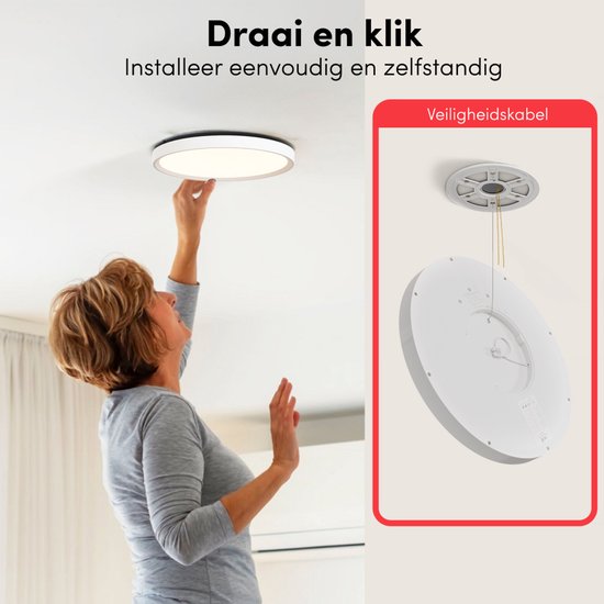 Nolt Deckenleuchte Dimmbar - Badezimmerbeleuchtung - 24W - ⌀ 30cm - Weiß