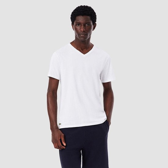 Lacoste Herren 3P V-Ausschnitt Hemden basic weiß