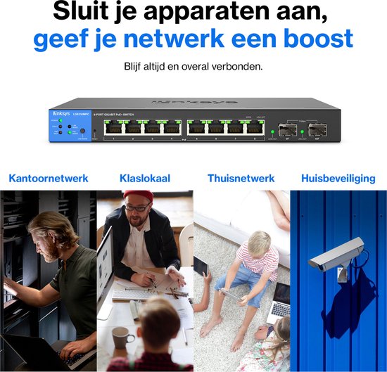 Linksys LGS310MPC - Netzwerk-Switch - Gigabit - Managed - 8 Ports - PoE+ - Schwarz