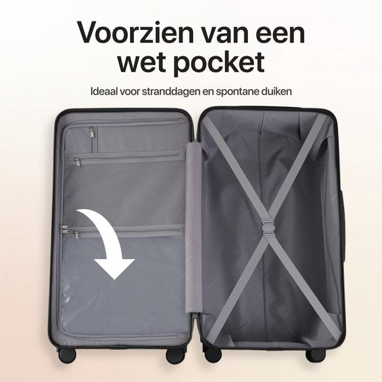 SKYCASES Trunk Travel Suitcase - Classic Heritage - Extra großer Koffer - 110L - TSA Lock - Lightweight Trolley - 78x44x36 cm - Trunk Roll Case - Spinner Wheels - Black