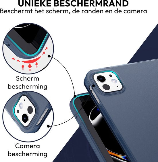 Tablet-Hülle geeignet für iPad Pro 11 Zoll Gehäuse (2024) - M4 - Smart Cover - Blau