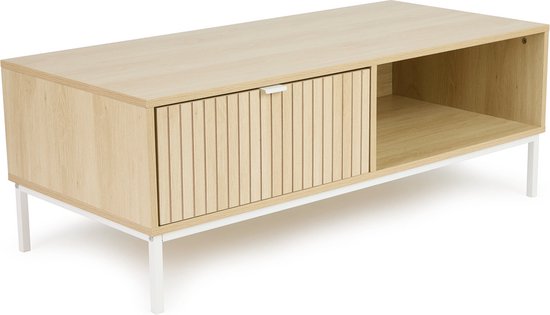 Lifa Living TV-Möbel Sorrento - MDF/Metall - Hellbraun - 110x40x50cm - Max. Belastbarkeit 25kg
