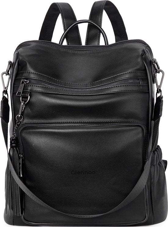Glennoo Rucksack - Damen - Wasserdicht - Klein - Anti-Diebstahl-Fach - Rücken, Schulter, Handtasche in einem - Weiches PU-Leder