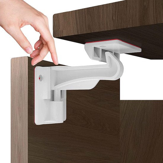 Roegaarden Child Lock Schränke - Schrankschutz für Kinder - Weiß - 12 Stück