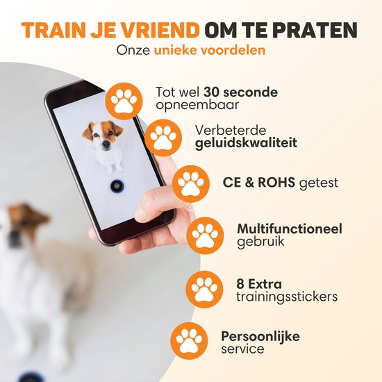 Vulpes Goods® Pets - PRO Sprechende Knöpfe für Hunde - Dogbuttons - Lassen Sie Ihr Haustier sprechen - Hundespielzeug - Hundetraining - Inklusive Trainingsaufkleber