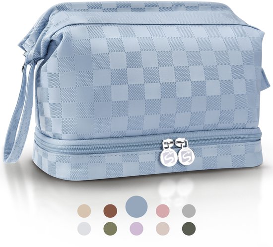 Skycases Travel Essentials - Kulturtasche und Make-up-Organizer - wasserdicht und kompakt - für Reisen und den täglichen Gebrauch geeignet - Unisex - hellblau