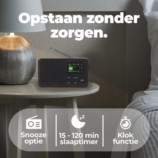 Denver - DAB57B - Radio - Bluetooth - DAB+/ FM - 40 Voreinstellungen - Wecker - Schwarz