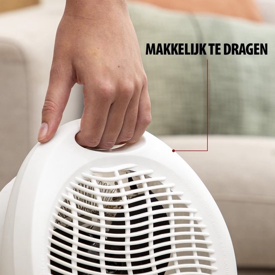 Elektrokocher Tristar KA-5039 - 2 Heizstufen - Kompaktkocher mit Ventilator - Campingkocher - Heizbereich bis zu 25 m² - 2000W - Weiß