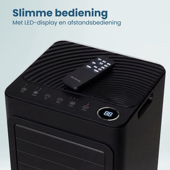 Auronic Mobile Air Conditioner - 7.000 BTU - 3-in-1 - Klimaanlage mit 2 Fensterdichtungssätzen - Ventilator - Luftentfeuchter - bis zu 20m² - Schwarz
