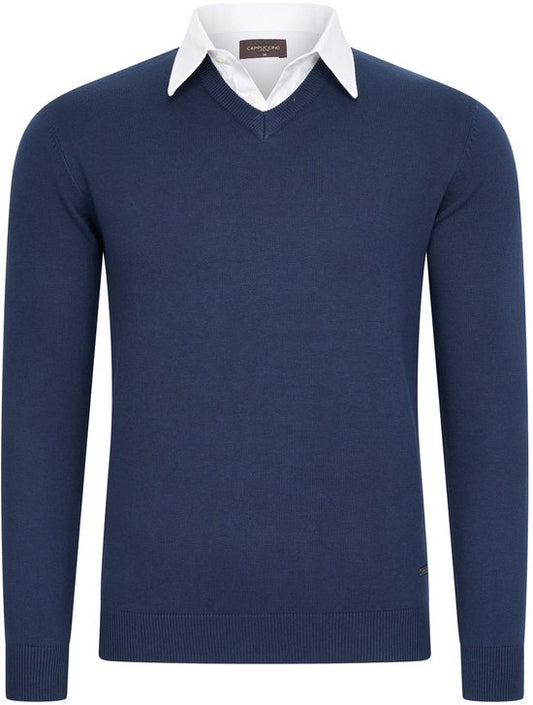 Cappuccino Italia - Herren Pullover Mock Pullover - Blau - Größe XXL