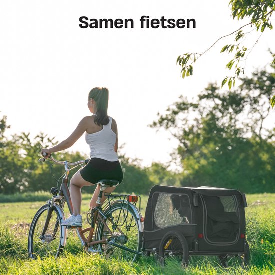 TrevoPet - Hundefahrradanhänger - Hundefahrradanhänger faltbar - Hundefahrradanhänger für kleine und große Hunde (max. 30kg) - Hundefahrradanhänger - 2-in-1 Hundefahrradanhänger für Fahrrad bis Hundebuggy - Hundeanhänger - Geeignet für E-Bikes und normale