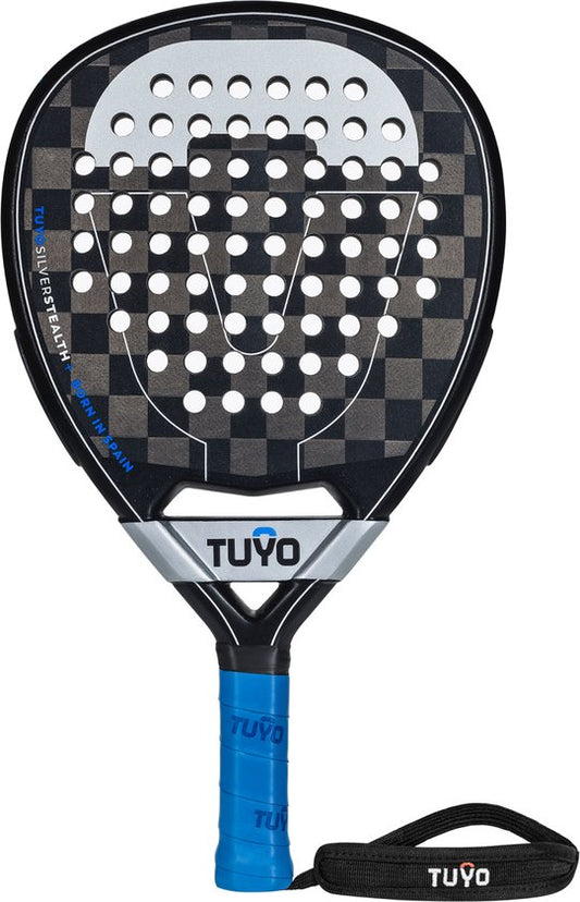 Padelschläger - TUYO - Silver Stealth+ - für den angreifenden Spieler - Tropfenform