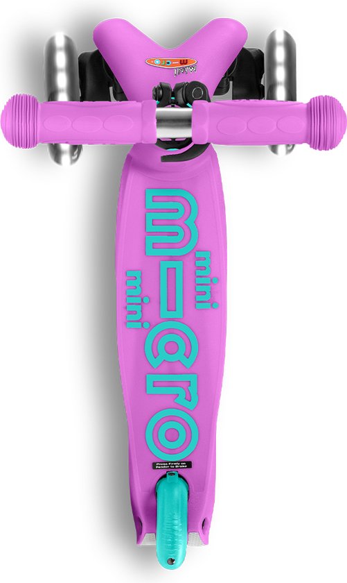 Micro Kinderroller Mini Micro Deluxe LED lavendel - verstellbarer Lenker.