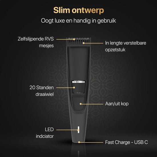 Wellshave Barttrimmer Men Perfection - Trimmer für Männer - Trimmer Bart und Körper - Haartrimmer Männer