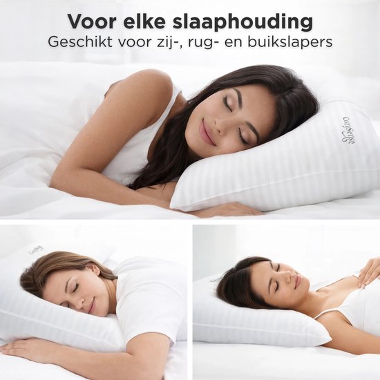 CozySense® Kopfkissen - 2er Set - 50x70 CM - Schlafkissen mit Memory Foam - anpassbare Füllung & abnehmbarer Bezug aus 100% Baumwolle - Kopfkissen - für Seiten-, Bauch- und Rückenschläfer