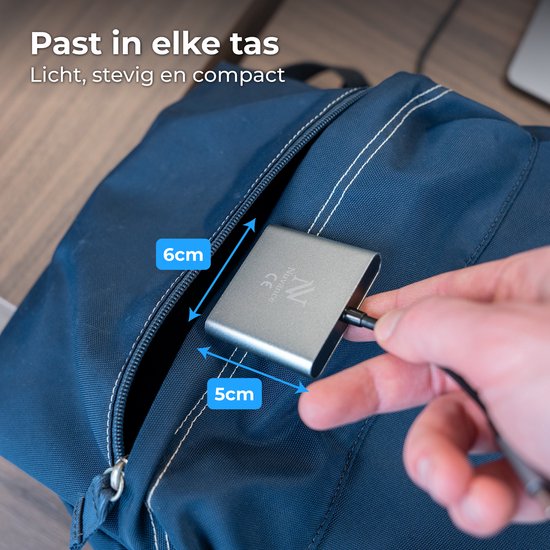 Nuvance USB C zu HDMI Adapter - USB C HDMI - USB Hub - UBS C zu USB A - 4K HDMI Splitter - PD100W Laptop Aufladung