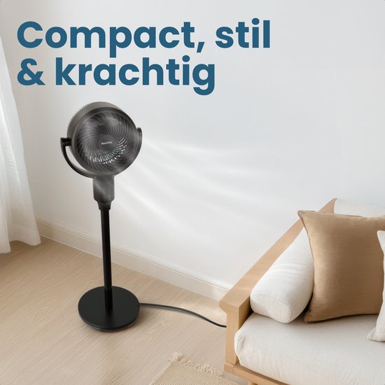 Auronic Stativventilator – Standventilator – Luftkühler – Boden- und Tischventilator – Omni – 3 Geschwindigkeitsstufen – Leiser Ventilator – Ventilator – Mit Fernbedienung – Schwarz