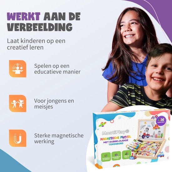 MontiPlay® Magnetspielzeug Fahrzeuge - Magnetbuch - Kreidetafel Kinder - Magnetbuch - Magnetisches Spielzeug - Zeichentafel - Montessori - Sensorik - Busy Board - Spielzeug für unterwegs - Spielzeug für das Auto - Spielzeug für unterwegs