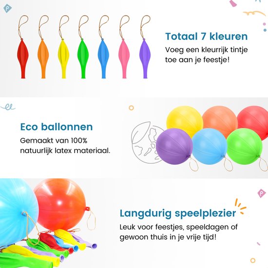 Partizzle 36x bunte Latex-Luftballons - Großer Hüpfballon - Riesen-Box-Ballon-Geschenke - Grabbelton Treat Gifts - Für Kinder & Kleinkinder - XL / 45 cm