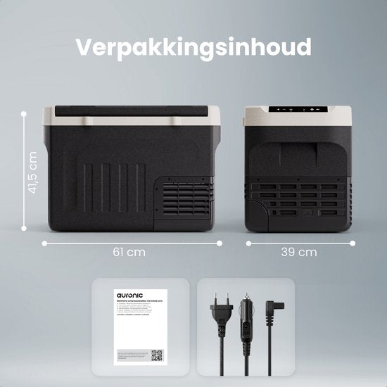 Auronic Electric Cool Box - Kompressor - 30L - 12V und 240 Volt - Campingkühlschrank - Frigobox Auto - Grün
