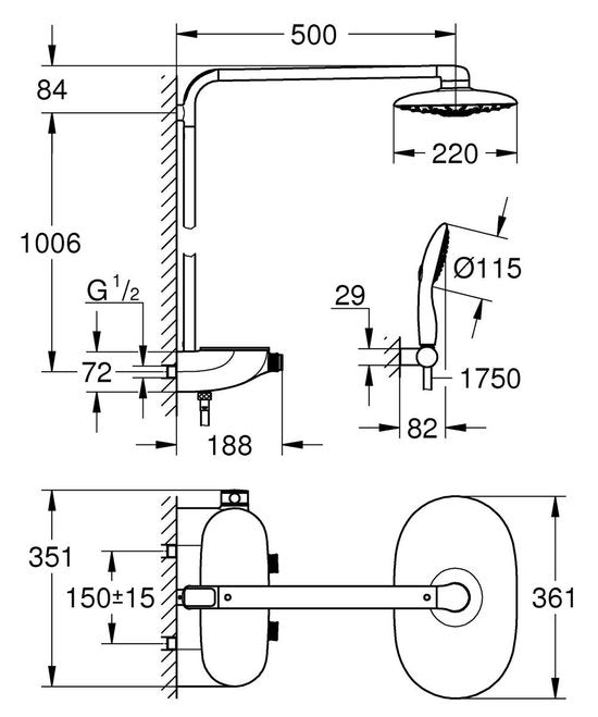 Grohe Rainshower System SmartControl Duo – Regendusche 360 mm – Chrom