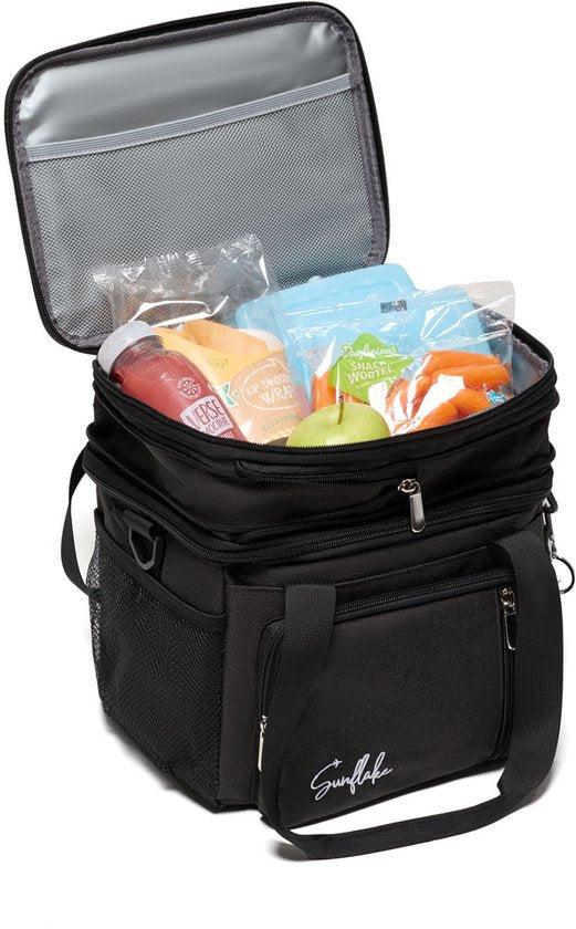 Cool Bag Lunch - Cool Bag Small - 15 Liter Lunch Bag Adult - Lunch Bag für Frauen & Männer - Schwarz - Sunflake