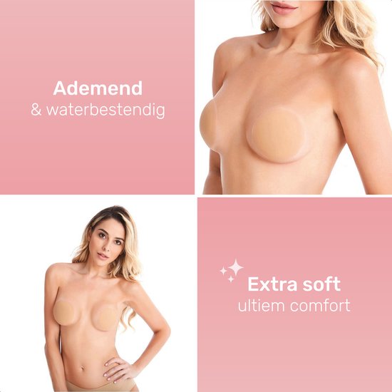 Soft & Silky - Brustwarzenabdeckungen - 2 Stück - Wiederverwendbar - Silikon - Selbstklebend - Brustwarzenband - Brustwarzenaufkleber - Brustwarzenaufkleber
