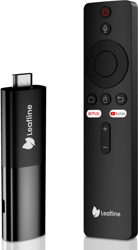 Leafline® Android TV Stick - Google TV Streamer - Eingebauter Chromecast - Android TV Box - Mit Fernbedienung & Sprachsteuerung