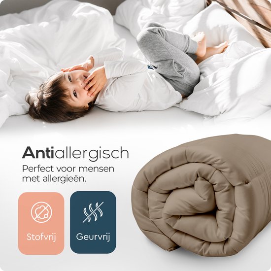 Sleeptime 2 in 1 Bettdecke - Bettdecke ohne Bezug Inklusive Kissenbezüge - 200x200 - Taupe