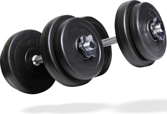 Matchu Sports - Hantelset - Verstellbare Hanteln - Hantelset - Gewichte - 2 x 10 kg - 2er Set - Schwarz