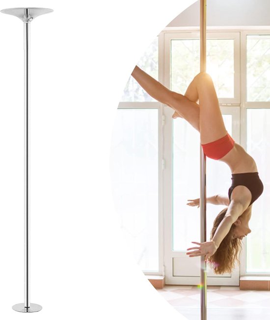 Zoluko Pole Dance - 2,24m x 2,74m - Rotierend und statisch - bis 200kg - Silber