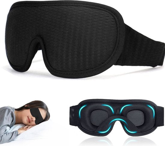 Novalance - Luxus Schlafmaske - 3D Ergonomisch - 100% Verdunkelung - Memory Schaumstoff - Schlafmaske - Augenmaske