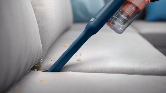 Philips Stabstaubsauger mit Wischfunktion XC5141/01 Aqua - Kabellos und beutellos - Saugdüse mit LED-Leuchten - Staubbuster - Akkulaufzeit bis zu 60 Minuten - Leicht - Blau