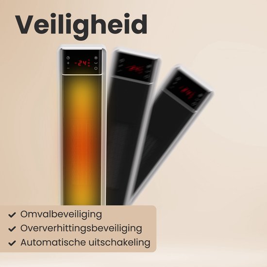 Auronic Elektroherd - Keramischer Herd - Turmherd - 2000W Heizleistung - Weiß