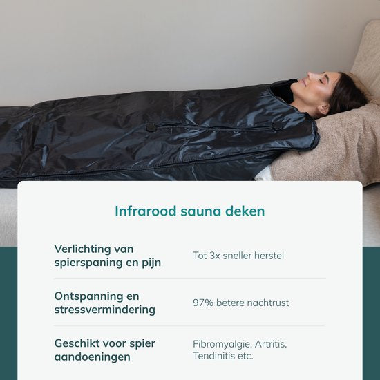 Soft & Silky Infrarotdecke - Wärmedecke - Heizdecke - Fibromyalgie - Timerfunktion - 200x80 cm - Schwarz