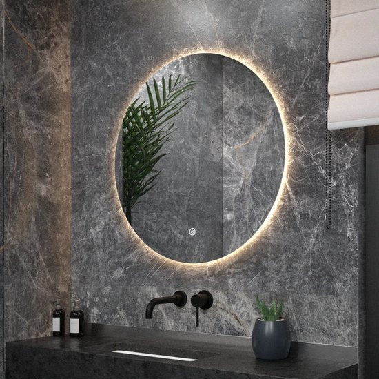 Mirlux Badezimmerspiegel - mit LED-Beleuchtung & Heizung - Anti-Kondensations-Duschspiegel - 80CM